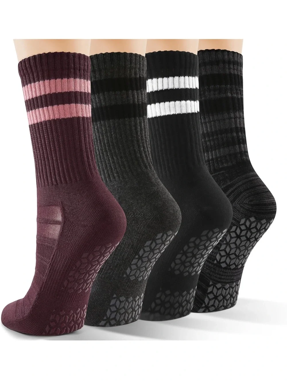 CS Celersport Pilates yoga socks non slip grip size medium 4 pack new